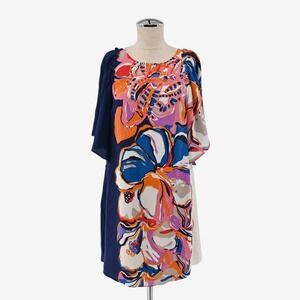 ANTHROPOLOGIE Dress Womens Size XS Maeve Vero Silk Multicolor Floral Print Shift